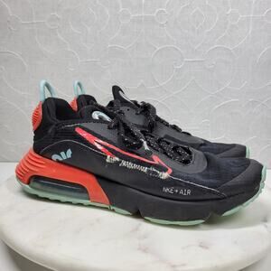 Nike Air Max 2090 Running Shoes Womens 6.5 Black Glacier Ice Bright Crimson